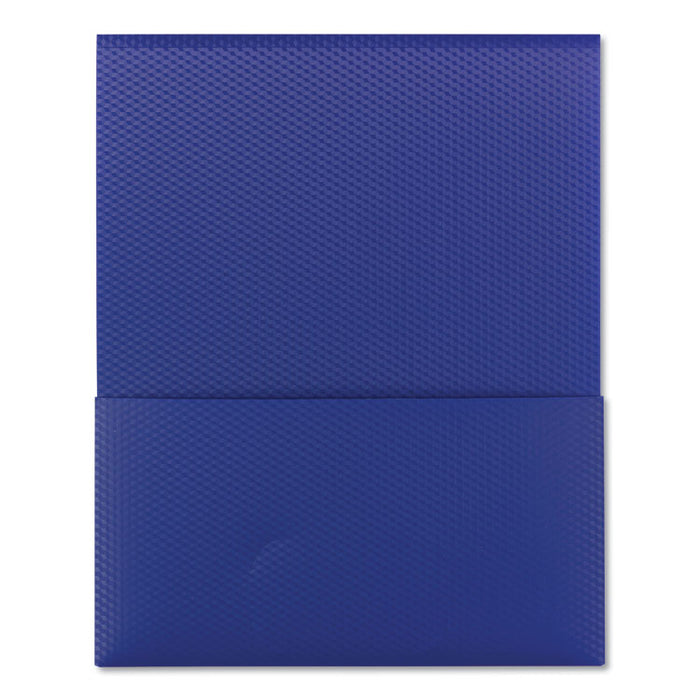 Organized Up Poly Stackit Folders, Letter, 1" Capacity, Dark Blue, 5/Pack