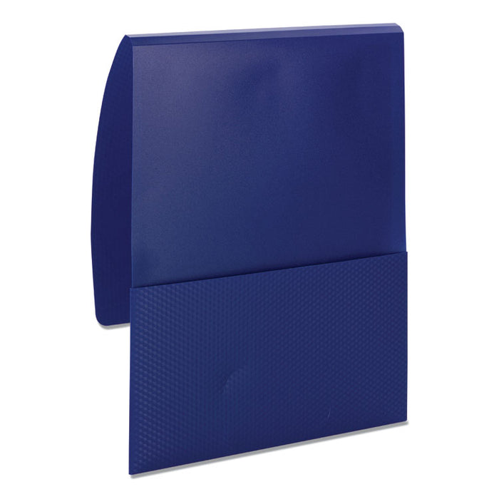 Organized Up Poly Stackit Folders, Letter, 1" Capacity, Dark Blue, 5/Pack