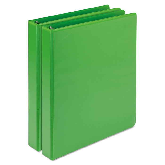 Earthâs Choice Biobased Durable Fashion View Binder, 3 Rings, 1" Capacity, 11 x 8.5, Lime, 2/Pack