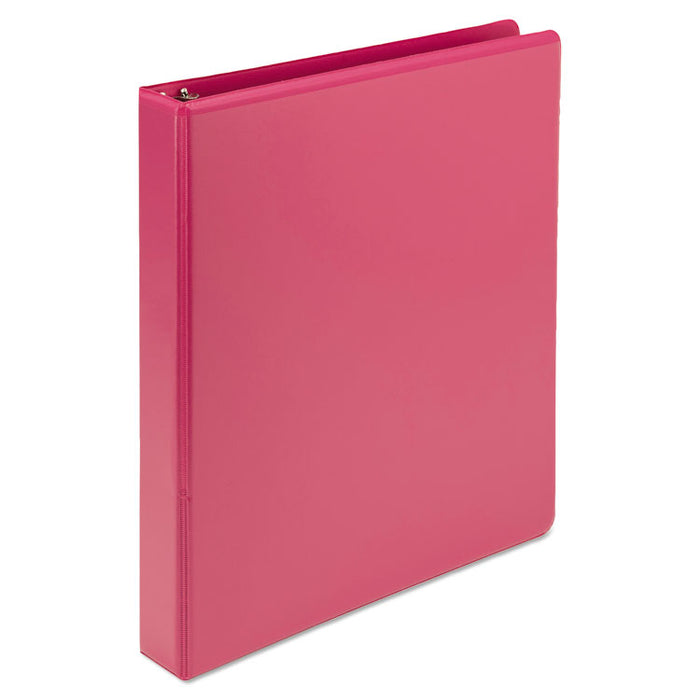 Earthâs Choice Biobased Durable Fashion View Binder, 3 Rings, 1" Capacity, 11 x 8.5, Berry, 2/Pack