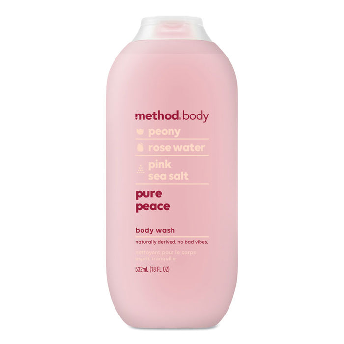 Womens Body Wash, 18 oz, Peony/Rose Water/Pink Sea Salt, 6/Carton