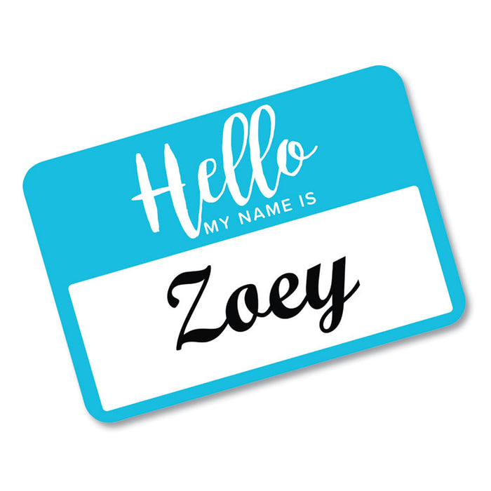 Flexible Adhesive Name Badge Labels, "Hello", 3 3/8 x 2 1/3, Assorted, 120/PK