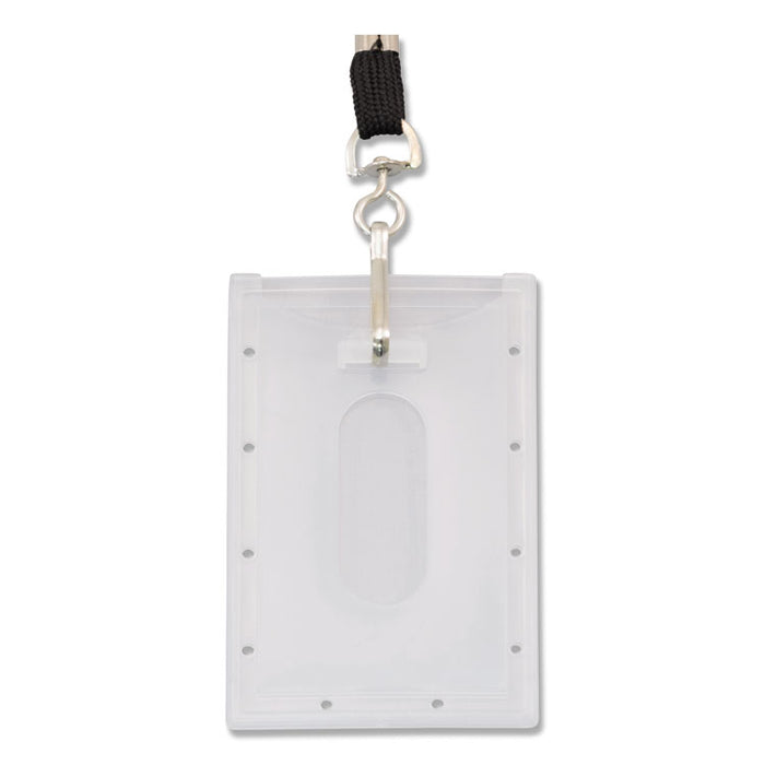 Clear ID Card Holder, Horizontal, Clear 2.31" x 3.69" Holder, 2.13" x 3.38" Insert, 25/Pack