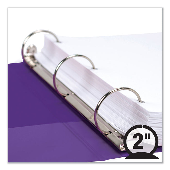 Earth's Choice Biobased Economy Round Ring View Binders, 3 Rings, 2" Capacity, 11 x 8.5, Purple