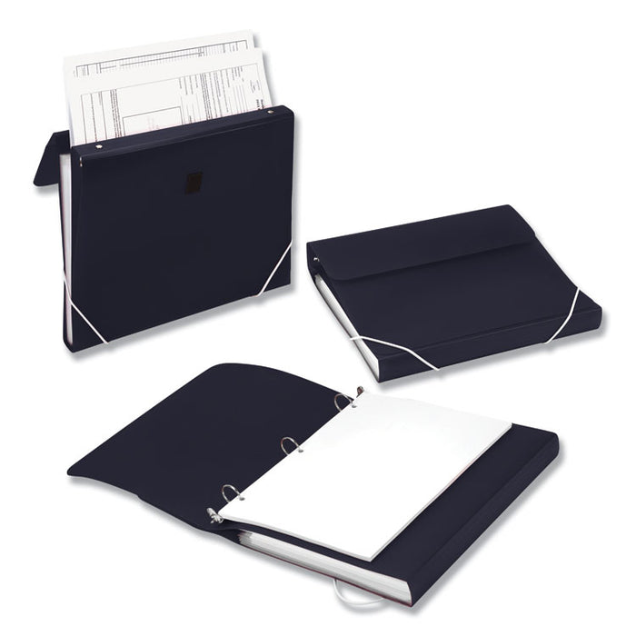 DUO 2-in-1 Binder Organizer, 3 Rings, 1" Capacity, 11 x 8.5, Black