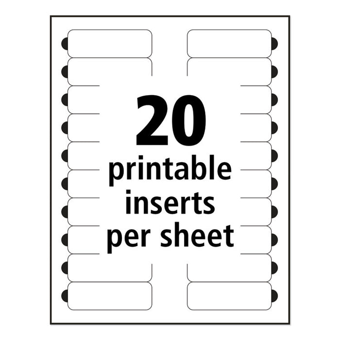 The Mighty Badge Name Badge Inserts, 1 x 3, Clear, Laser, 20/Sheet, 5 Sheets/Pack