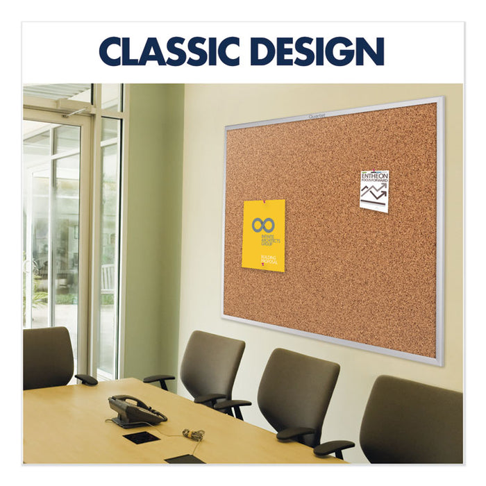 Classic Series Cork Bulletin Board, 60 x 36, Silver Aluminum Frame