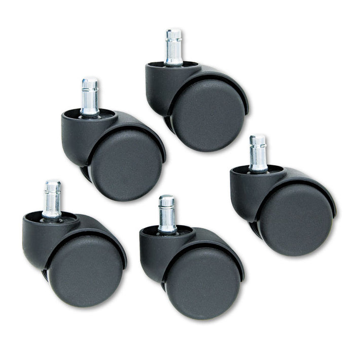 Safety Casters,Oversize Neck, Nylon, B Stem, 110 lbs/Caster, 5/Set