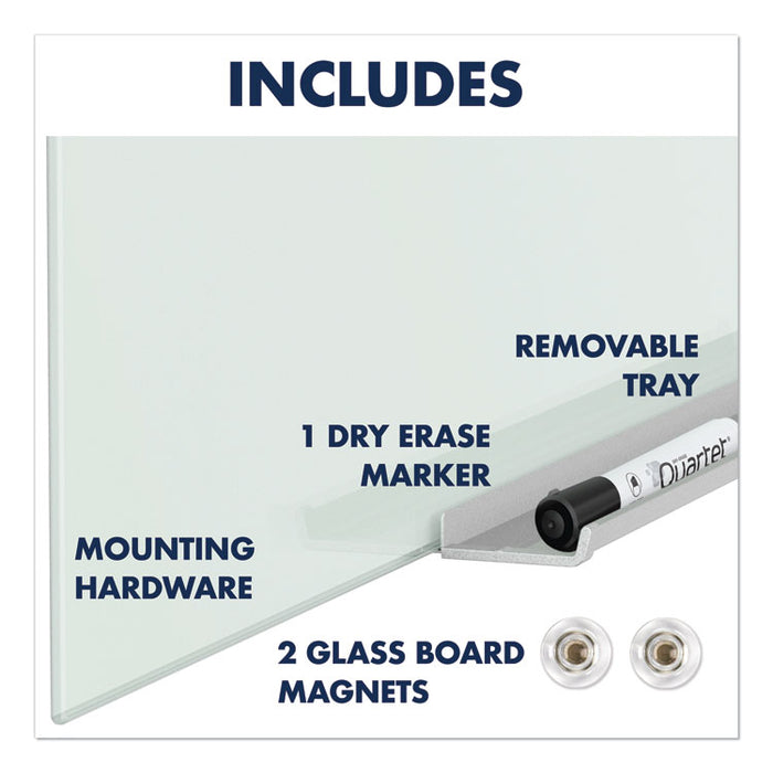 InvisaMount Magnetic Glass Marker Board, Frameless, 85" x 48", White Surface