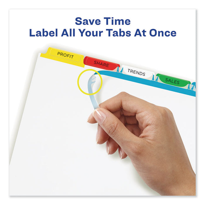 Print and Apply Index Maker Clear Label Dividers, 5 Color Tabs, Letter, 5 Sets