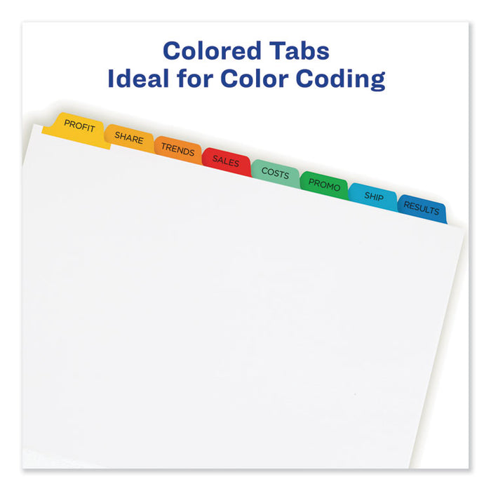 Print and Apply Index Maker Clear Label Dividers, 8 Color Tabs, Letter, 25 Sets