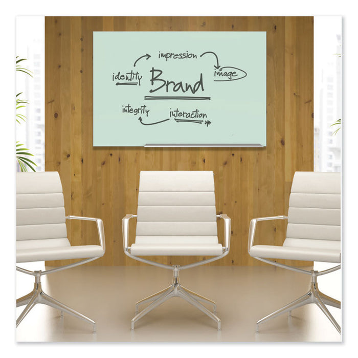 Element Framed Magnetic Glass Dry-Erase Boards, 74" x 42", Aluminum Frame