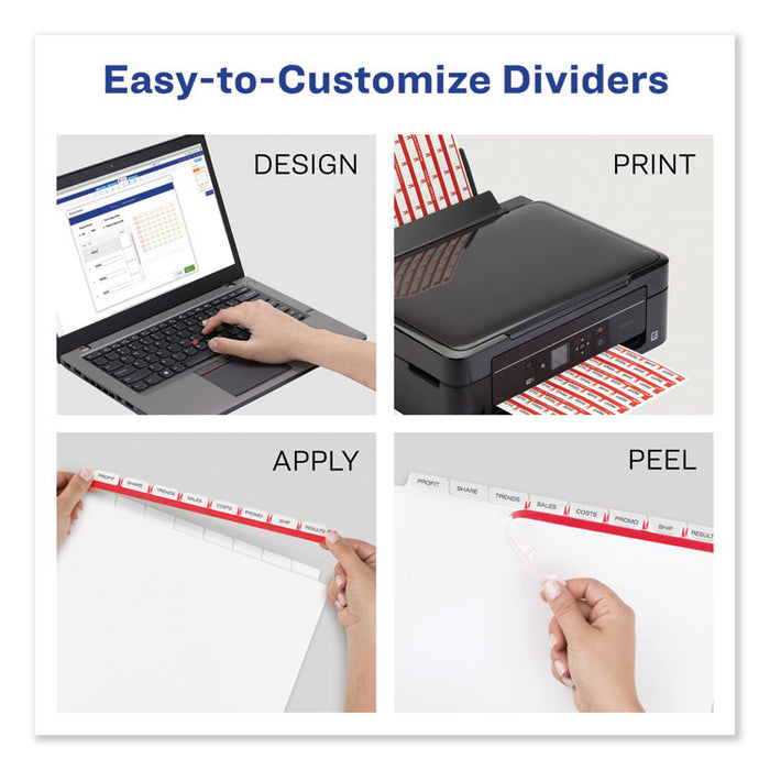 Print and Apply Index Maker Clear Label Dividers, 8 Color Tabs, Letter, 25 Sets