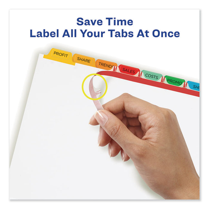 Print and Apply Index Maker Clear Label Dividers, 8 Color Tabs, Letter, 25 Sets