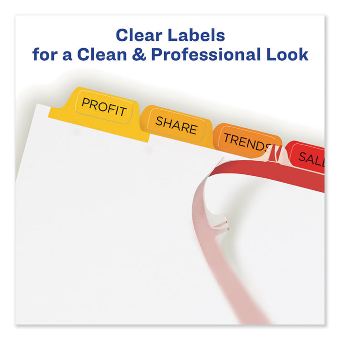 Print and Apply Index Maker Clear Label Dividers, 8 Color Tabs, Letter, 25 Sets