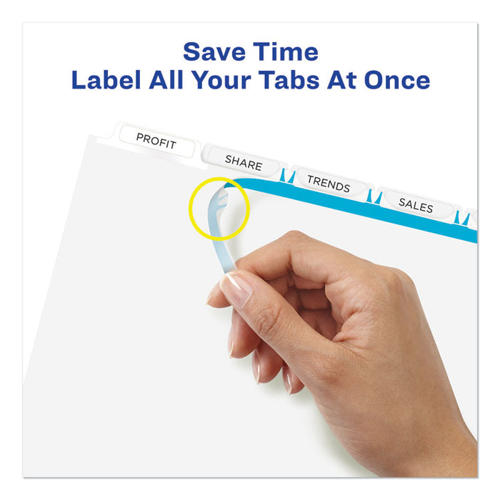 Print and Apply Index Maker Clear Label Plastic Dividers with Printable Label Strip, 5-Tab, 11 x 8.5, Translucent, 5 Sets