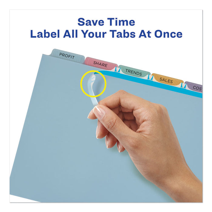 Print and Apply Index Maker Clear Label Plastic Dividers with Printable Label Strip, 5-Tab, 11 x 8.5, Translucent, 5 Sets