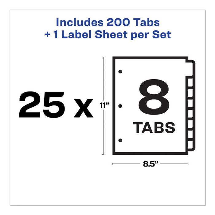 Print and Apply Index Maker Clear Label Dividers, 8 White Tabs, Letter, 25 Sets
