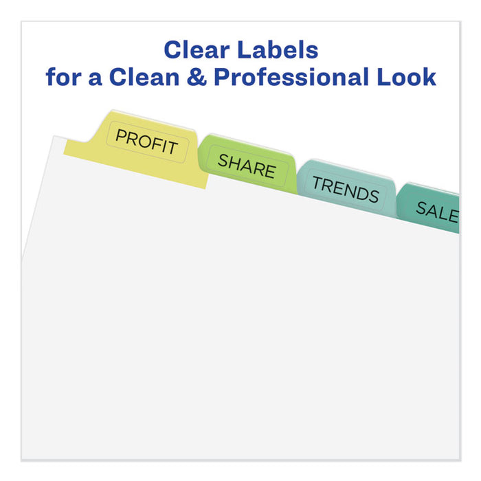 Print and Apply Index Maker Clear Label Unpunched Dividers, 8-Tab, Ltr, 25 Sets