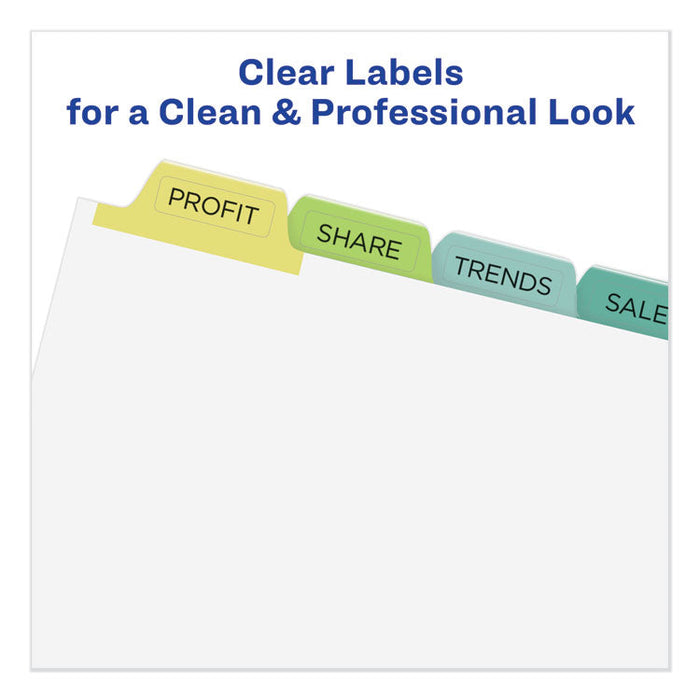 Print and Apply Index Maker Clear Label Unpunched Dividers, 8-Tab, Ltr, 25 Sets