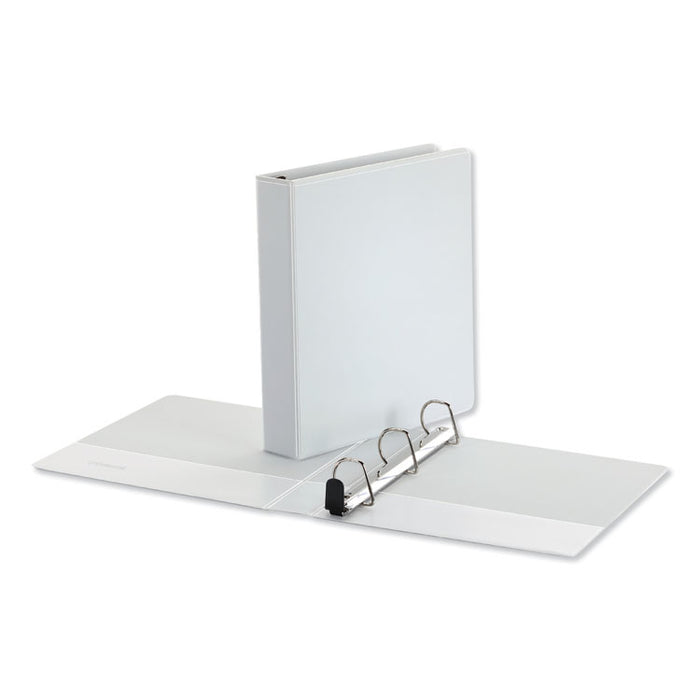 Deluxe Easy-to-Open D-Ring View Binder, 3 Rings, 1.5" Capacity, 11 x 8.5, White