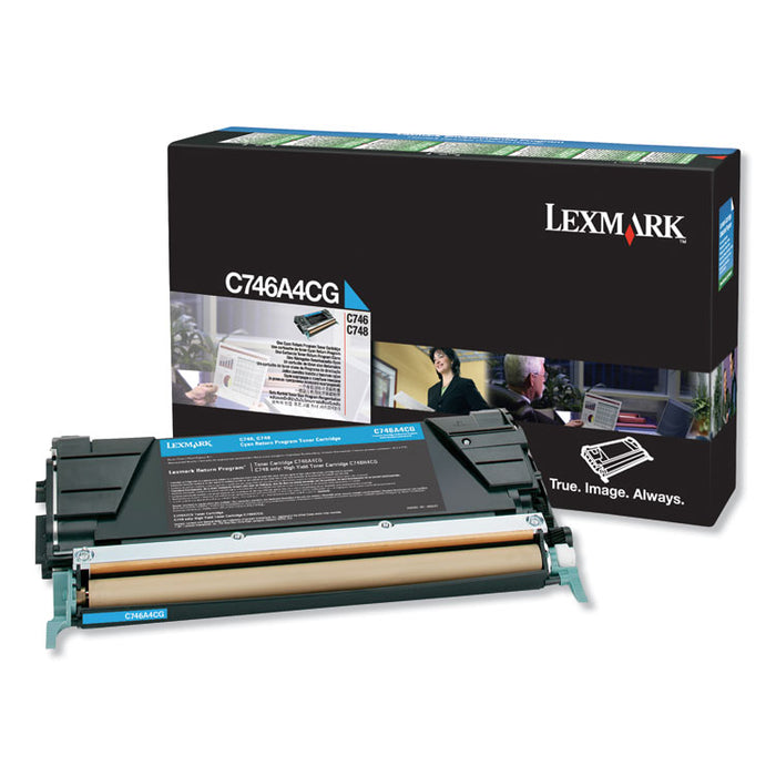 C746A4CG Return Program Toner, 7,000 Page-Yield, Cyan, TAA Compliant