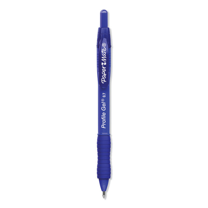 Profile Retractable Gel Pen, Medium 0.7 mm, Blue Ink, Translucent Blue Barrel, 36/Pack