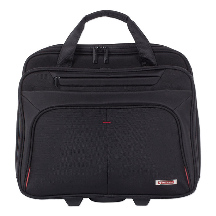 Purpose Business Case On Wheels, Holds Laptops 15.6", 8.5" x 8.5" x 16", Black