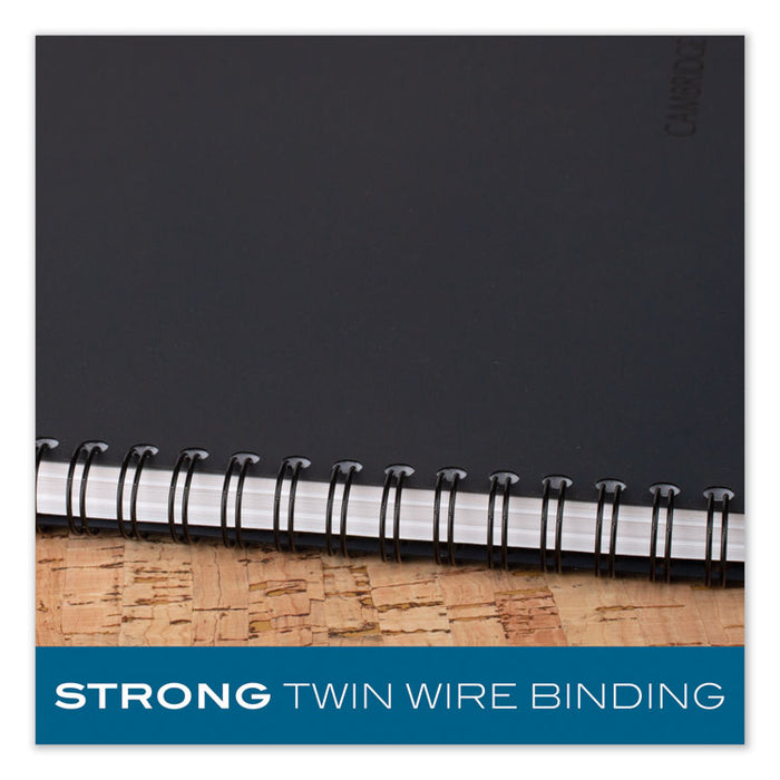 Wirebound Business Notebook, 1 Subject, Wide/Legal Rule, Black Cover, 8 x 5, 80 Sheets