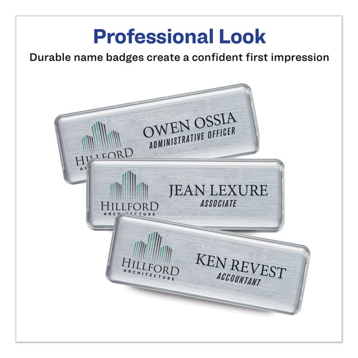 The Mighty Badge Name Badge Inserts, 1 x 3, Clear, Laser, 20/Sheet, 5 Sheets/Pack