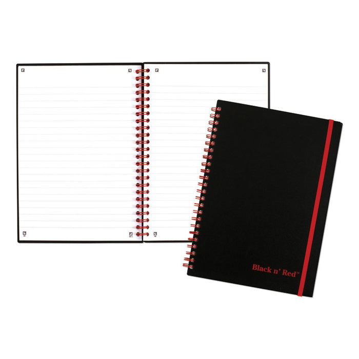 Twinwire Semi-Rigid Notebook Plus Pack, Wide/Legal Rule, Black, 8.25 x 5.88, 70 Sheets, 3/Pack