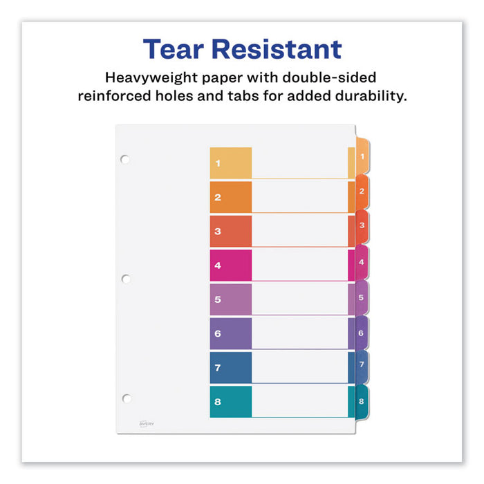 Customizable TOC Ready Index Multicolor Dividers, 8-Tab, Letter