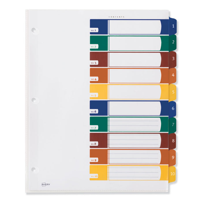 Ready Index Customizable Table of Contents, Asst Dividers, 10-Tab, Ltr, 6 Sets