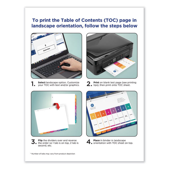 Customizable TOC Ready Index Multicolor Dividers, 10-Tab, Letter