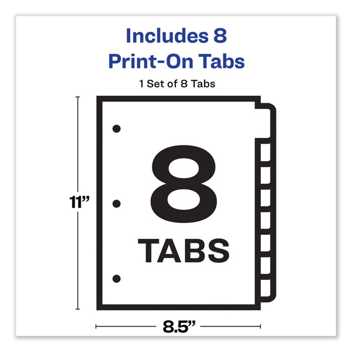 Customizable Print-On Dividers, 8-Tab, Letter