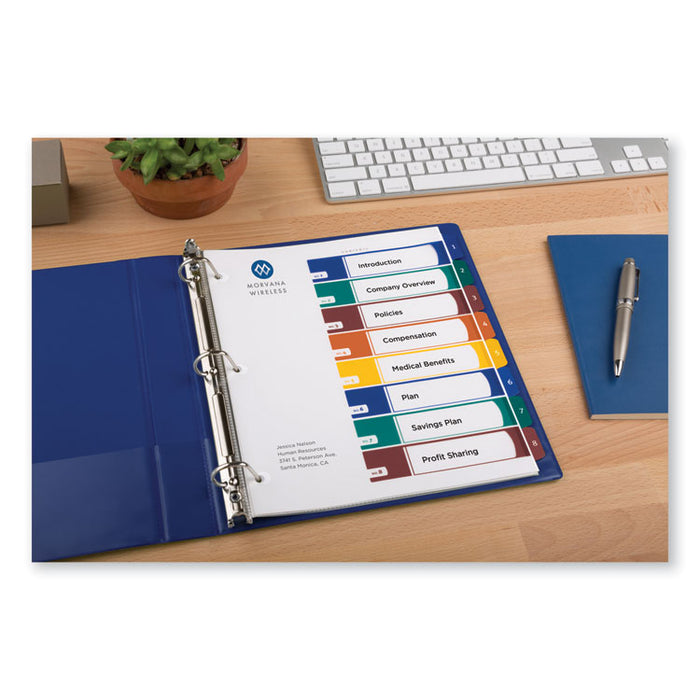 Ready Index Customizable Table of Contents, Asst Dividers, 8-Tab, Ltr, 6 Sets