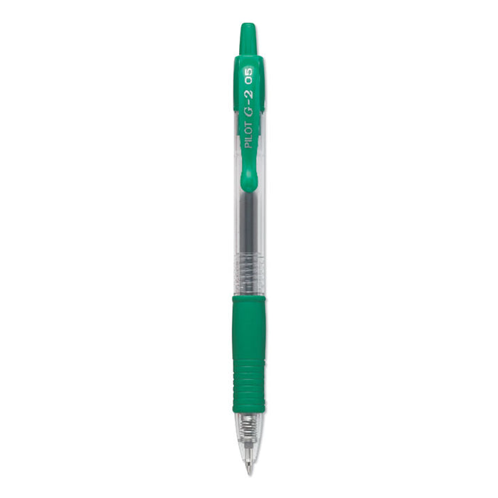 G2 Premium Retractable Gel Pen, 0.5mm, Green Ink, Smoke Barrel, Dozen