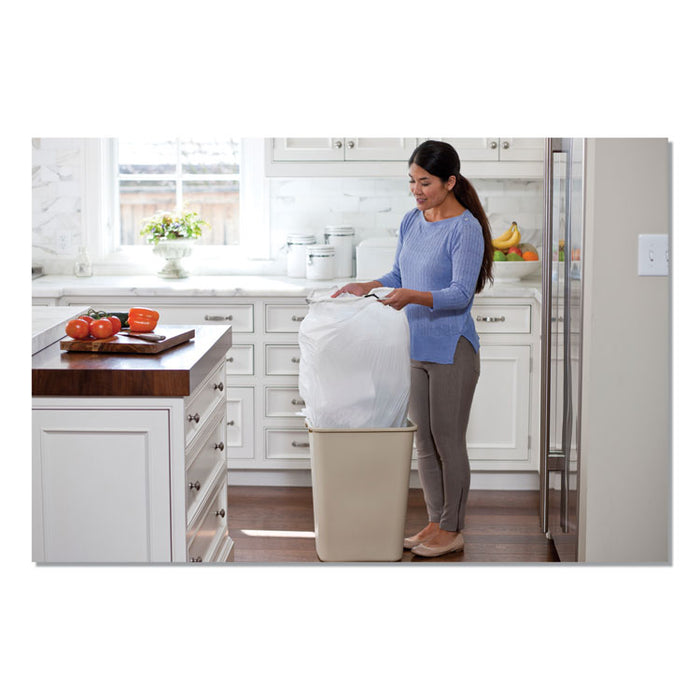 Tall Kitchen Drawstring Trash Bags, 13 gal, 0.72 mil, 23.75" x 24.88", White, 240/Carton