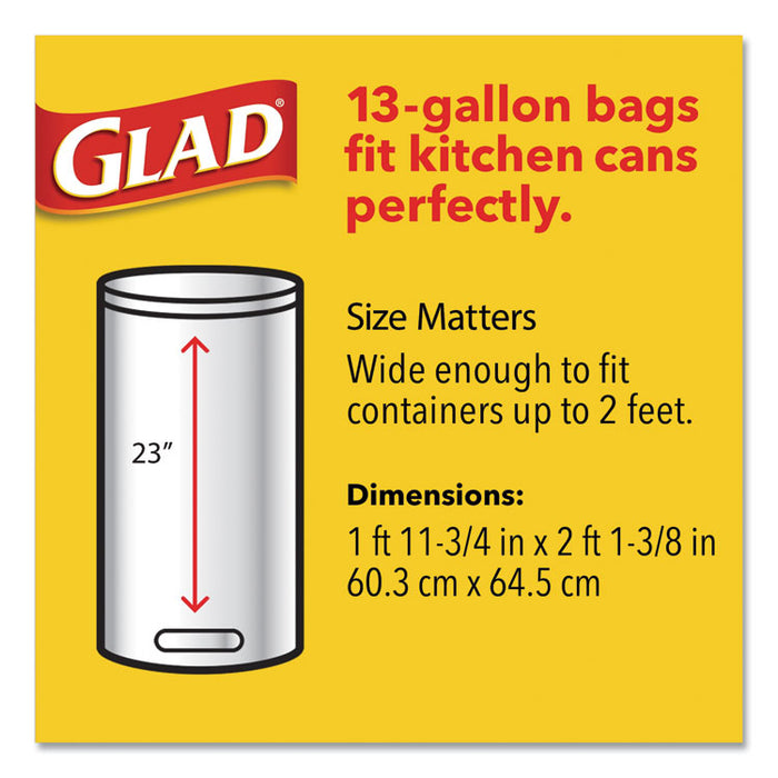 Tall Kitchen Drawstring Trash Bags, 13 gal, 0.72 mil, 23.75" x 24.88", White, 240/Carton