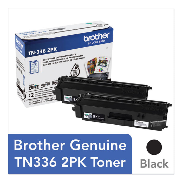 TN3362PK High-Yield Toner, 4,000 Page-Yield, Black, 2/Pack