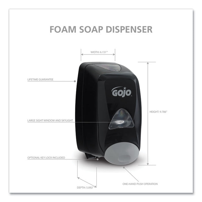 FMX-12 Soap Dispenser, 1250 mL, 6.13" x 5.12" x 10.5", Black