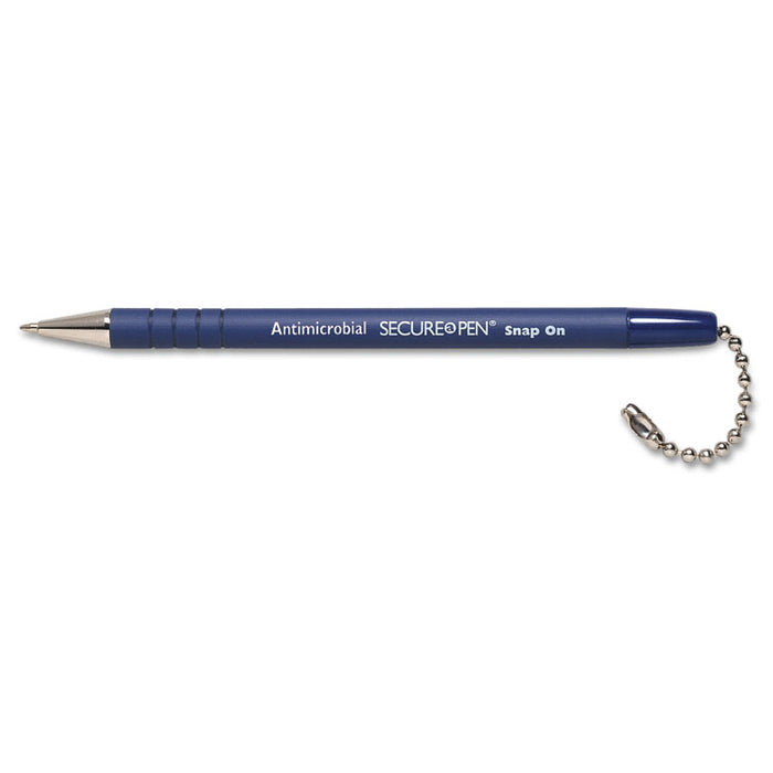 Replacement Ballpoint Pen for the Secure-A-Pen System, 1mm, Blue Ink/Barrel