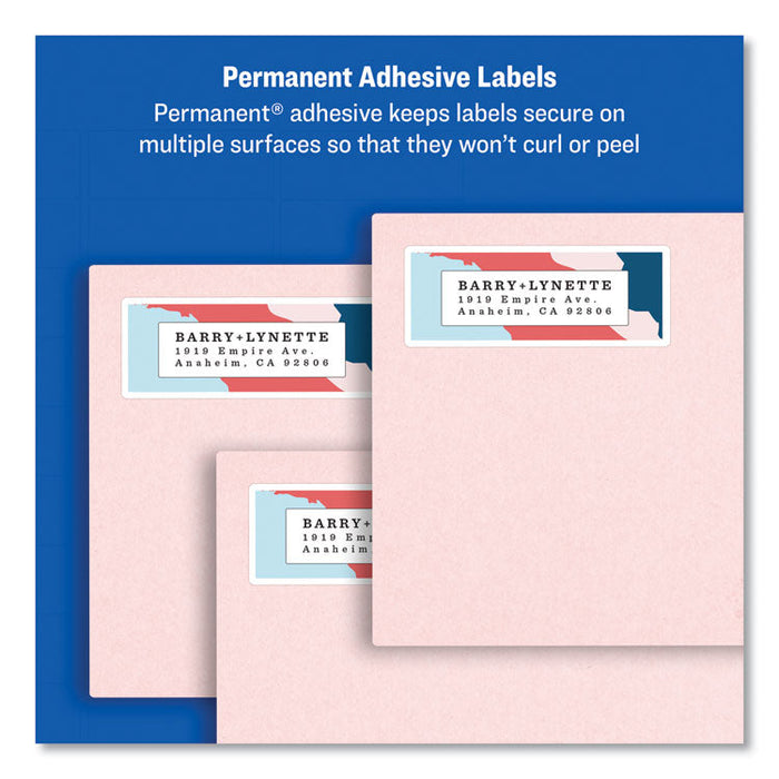 Easy Peel White Address Labels w/ Sure Feed Technology, Inkjet Printers, 0.5 x 1.75, White, 80/Sheet, 25 Sheets/Pack