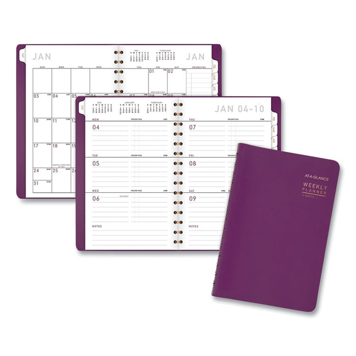Contemporary Weekly/Monthly Planner, 8 x 4 7/8, Purple, 2020