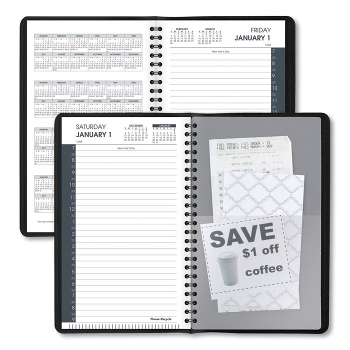 Daily Appointment Book with 30-Minute Appointments, 8 x 4 7/8, White, 2020