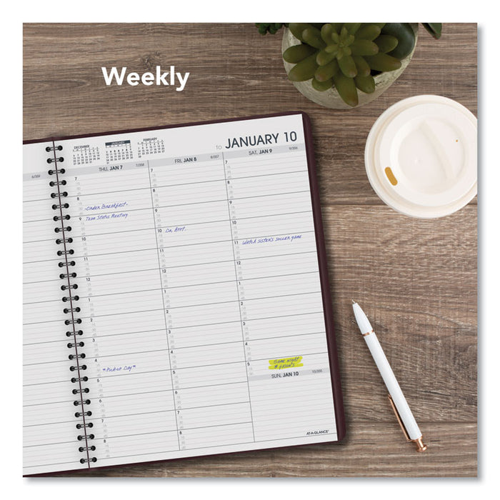 Weekly Appointment Book, 11 x 8.25, Winestone Cover, 13-Month (Jan to Jan): 2023 to 2024