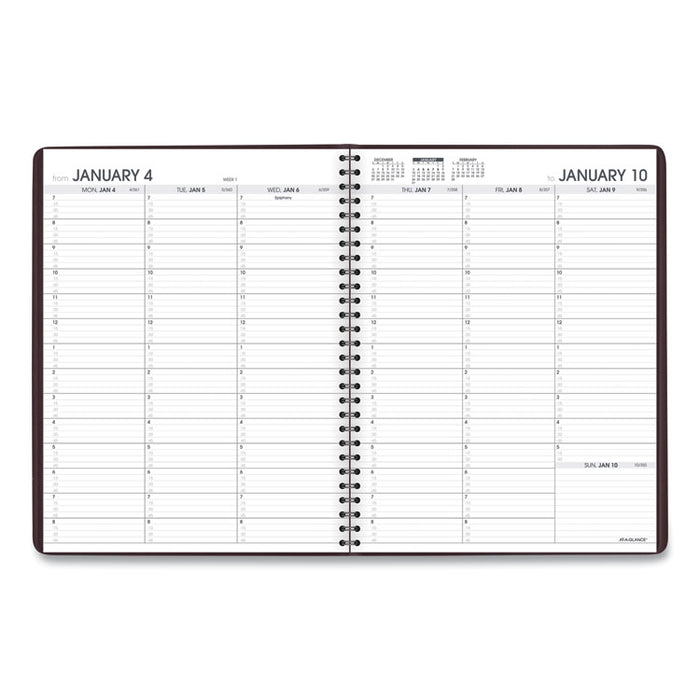 Weekly Appointment Book, 11 x 8.25, Winestone Cover, 13-Month (Jan to Jan): 2023 to 2024