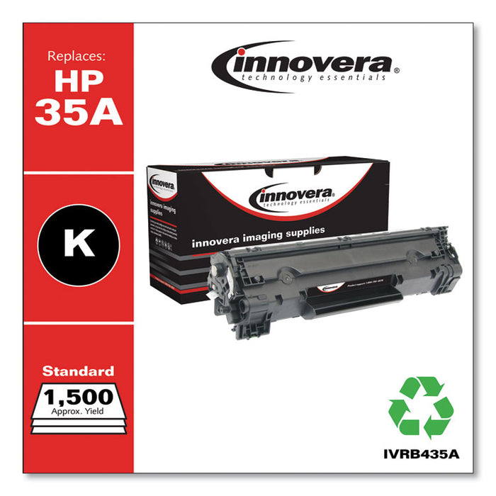 Remanufactured Black Toner, Replacement for 35A (CB435A), 1,500 Page-Yield