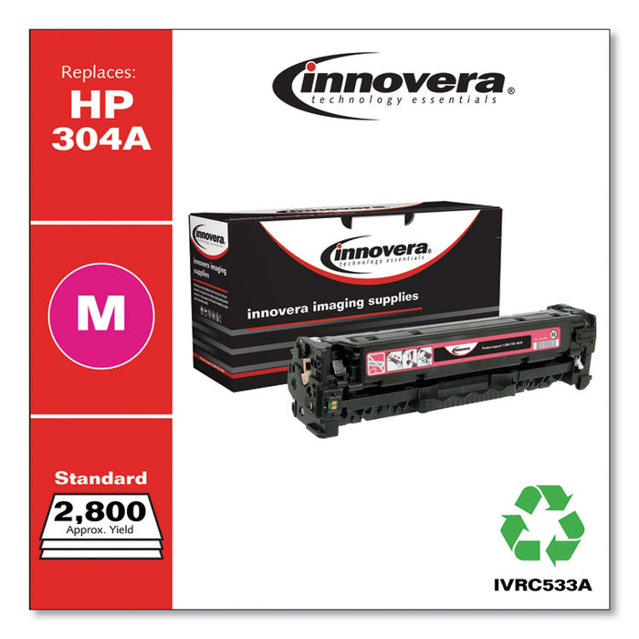 Remanufactured Magenta Toner, Replacement for 304A (CC533A), 2,800 Page-Yield