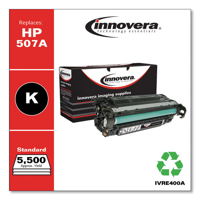 Remanufactured Black Toner Cartridge, Replacement for HP 507A (CE400A), 5,500 Page-Yield